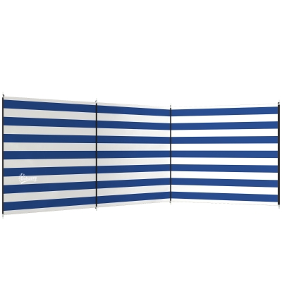 Outsunny Camping Windbreak Steel Poles 540x150cm Blue