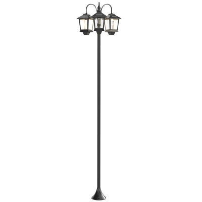 Outsunny Lampadaire Solaire Extérieur 3 Têtes LED Noir