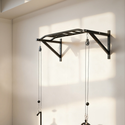 SPORTNOW Barre de Traction Murale Multi-Prise Acier Noir 200kg