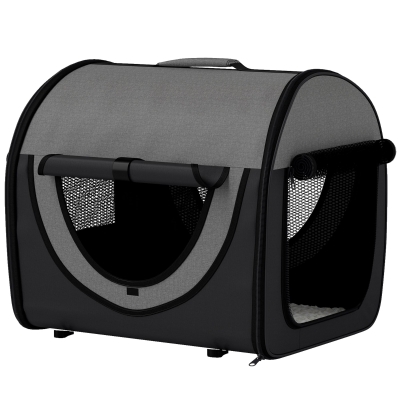 Pawhut Folding Soft Pet Crate Black 46x36x41cm