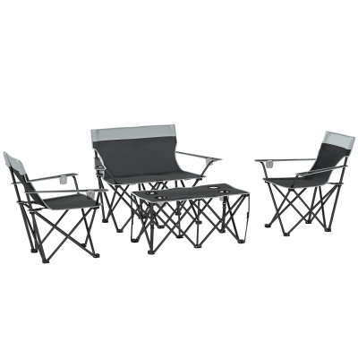 Outsunny Portable Picnic Table Set 4-Piece Grey