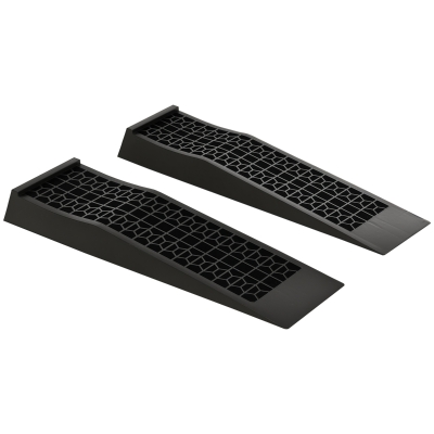 HOMCOM Pair of Low Plastic Curb Ramps Anti-Slip 3 Ton Capacity