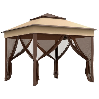 Outsunny 3x3m Pop Up Gazebo Instant Shelter Beige