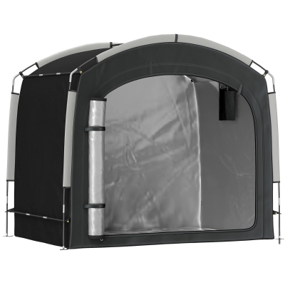 Outsunny Abri Vélo Portable 3-4 Vélos 220x150x195cm Noir