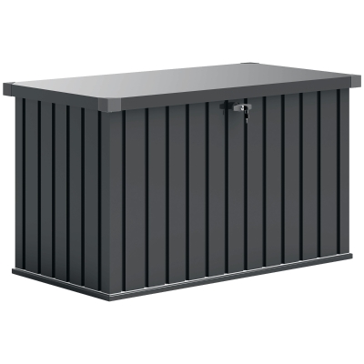Outsunny Baule da Esterno da 400L in Acciaio con 2 Chiavi Grigio