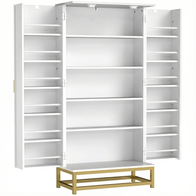 HOMCOM Credenza Cucina 119.5 cm con 12 Ripiani su Ante