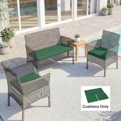 Outdoor Seat Cushion Set 94cmx43cmx5cm Green
