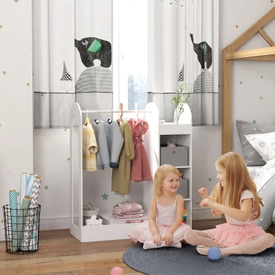 AIYAPLAY Attaccapanni per Bambini con Scatole e Specchio, Bianco