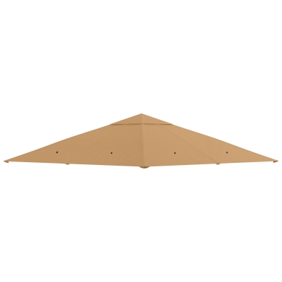 Outsunny Toile Pavillon 3x3m Polyester Beige Anti-UV