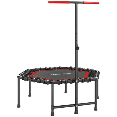SPORTNOW Trampoline Fitness 114cm Poignée Réglable Rouge