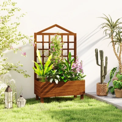 Garden Bed 90L x 43W x 150H cm Brown
