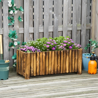 Outsunny 100L Wooden Raised Flower Bed Planter 100x38.5cm