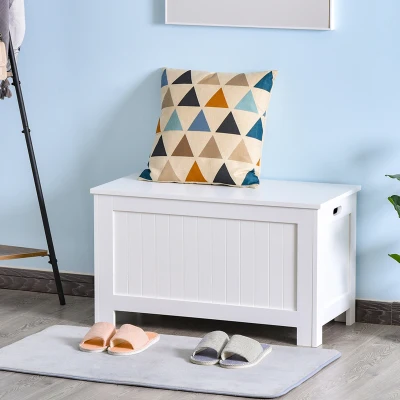 HOMCOM Lift Top Storage Chest Toy Box White