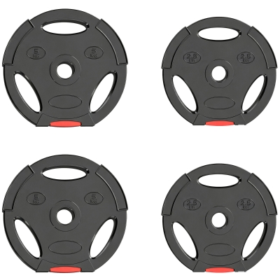 SPORTNOW Olympic Weight Plates Set 5kg & 2.5kg Black