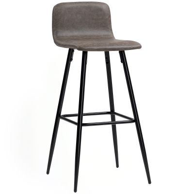 HOMCOM Set 2 Sgabelli Bar con Schienale e Poggiapiedi Marrone