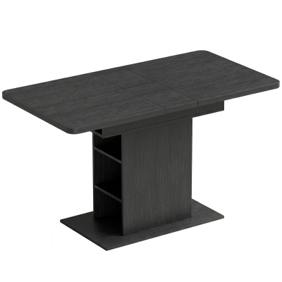 HOMCOM Extendable Dining Table 6 Shelves 110-130cm Black