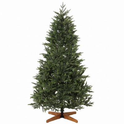 HOMCOM Árvore de Natal Artificial 180cm Densa Realista, 732 Ramos em PE Ignífugos, Base Dobrável em Madeira, Verde