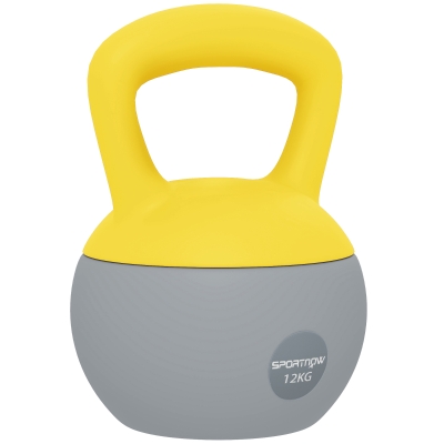 SPORTNOW 12KG Soft Kettlebell Non-Slip Handle Home Gym Yellow