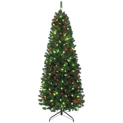 HOMCOM Sapin Artificiel 180cm LED Télécommande 899 Pointes Vert