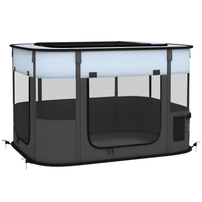 PawHut Foldable Dog Pen Portable Indoor/Outdoor Grey