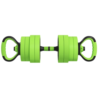 SPORTNOW 40kg Adjustable Dumbbells Set Barbell Kettlebell Green