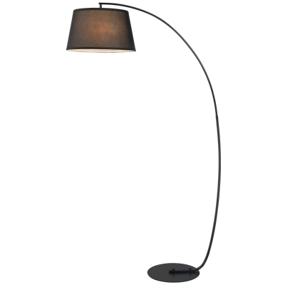 HOMCOM Lampadaire Arc Salon Moderne Métal Lin Noir