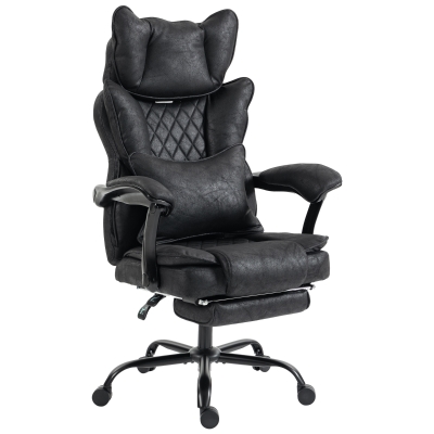 HOMCOM Executive Office Chair Leathaire Reclining Black 180kg