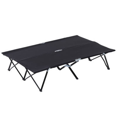Folding Camping Bed Cot 193cm x 125cm x 40cm Black