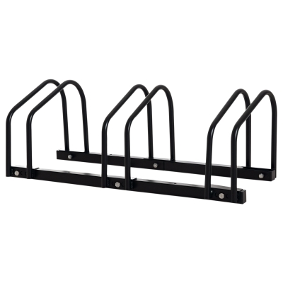 HOMCOM Râtelier 3 Vélos 76x33x27cm Acier Galvanisé Noir
