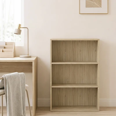 HOMCOM Estante de Armazenamento com 3 Compartimentos e Prateleira Ajustável 60x24x93 cm Madeira Natural