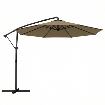 Outsunny Cantilever Parasol 360° Tilt Khaki 3m