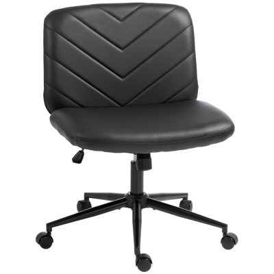 HOMCOM Swivel Office Desk Chair Wide Seat Adjustable Black