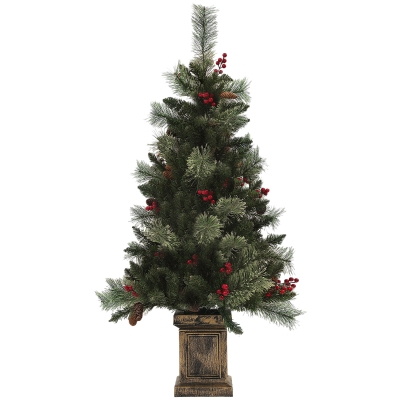 HOMCOM 1.2m Xmas Tree with 100 LED Lights Green