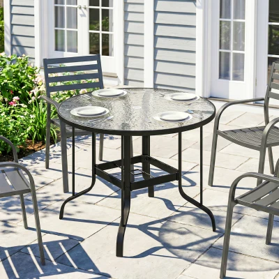 garden dining table 96.5L x 96.5W x 71H cm Black