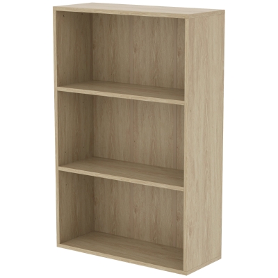 HOMCOM Bibliothèque 3 Compartiments Bois Naturel 60x24x93cm