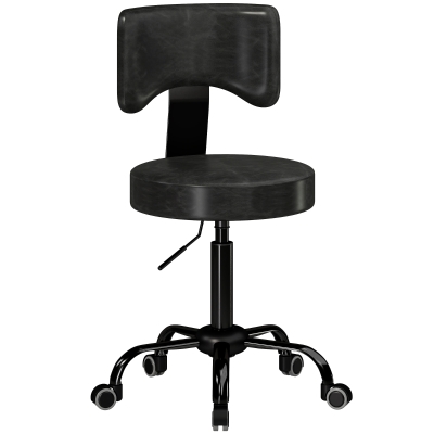 HOMCOM Tabouret Pivotant Massage Hauteur 72-87,5cm Noir