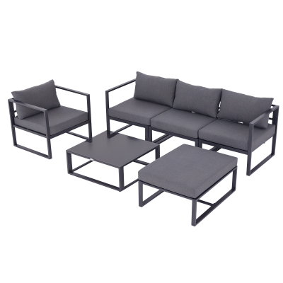 Outsunny 6-Piece Outdoor Sectional Sofa Set Grey