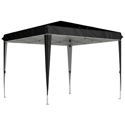 Outsunny Gazebo 3x3 m Regolabile in Metallo e Tessuto Nero
