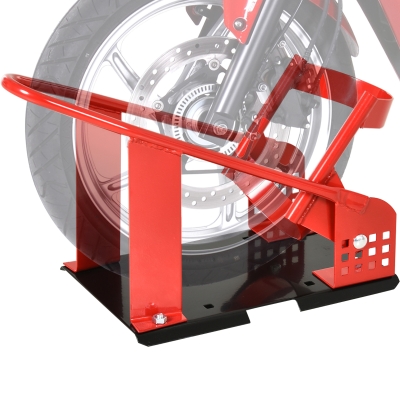 HOMCOM Metal Motorcycle Wheel Chock 8-15.5cm Holder