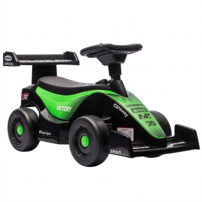 AIYAPLAY Porteur F1 Enfant Vert Volant Musical Coffre 18-36 Mois