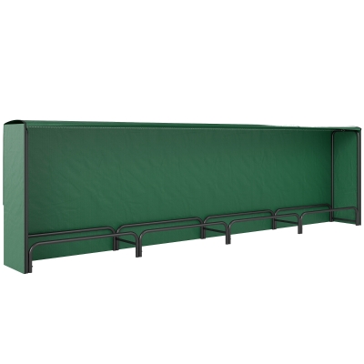 Outsunny Leñero de 1m³ Regulable con Toldo Impermeable de PE, en Metal, 360x36x99cm, Negro y Verde Oscuro