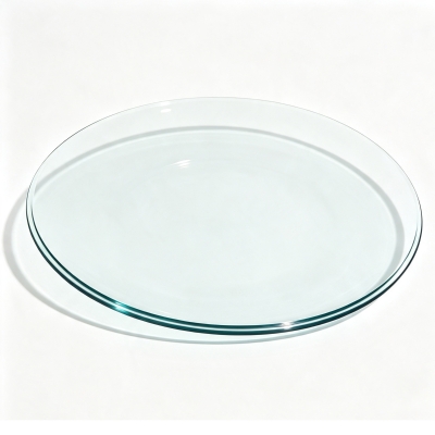 Plateau de table rond en verre trempé, Transparent