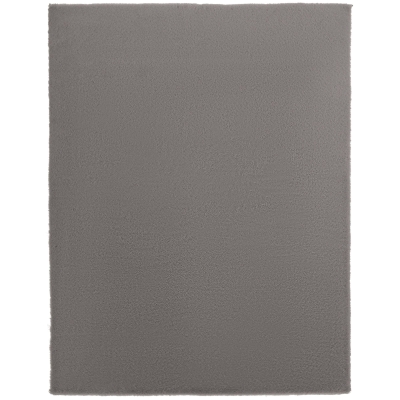 HOMCOM Tapis Salon 200x140cm Poils Longs Fausse Fourrure Gris
