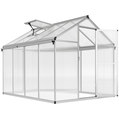 Outsunny Aluminium Greenhouse 8x6ft with Foundation