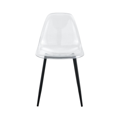 Lot de 4 chaises de salle à manger en plastique transparent, Transparent