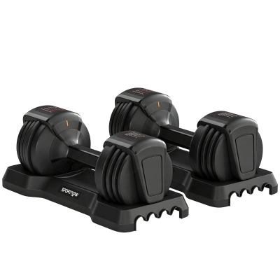 SPORTNOW Set Manubri Regolabili 5 in 1 Nero