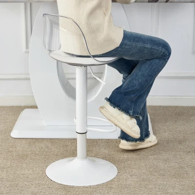 Lot de 2 tabourets de bar réglables, Blanc