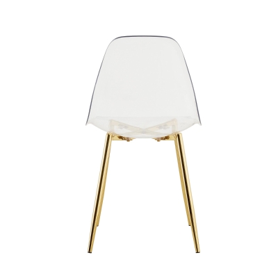 Lot de 4 chaises de salle à manger en plastique transparent, Transparent
