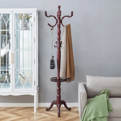 Porte-manteau européen en bois massif, Noyer
