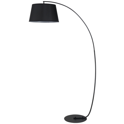 HOMCOM Lámpara de Pie Arco con Pantalla de Tela para Salón con Casquillo E27 (Bombilla no Incluida) Interruptor de Pedal Negro
